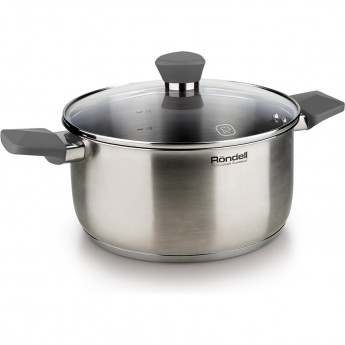 Кастрюля с крышкой RONDELL STRIKE 20 см 2,8 л черные ручки