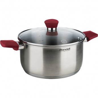 Кастрюля с крышкой RONDELL STRIKE 24 см 4,8 л красные ручки Кастрюля с крышкой RONDELL STRIKE 24 см 4,8 л красные ручки