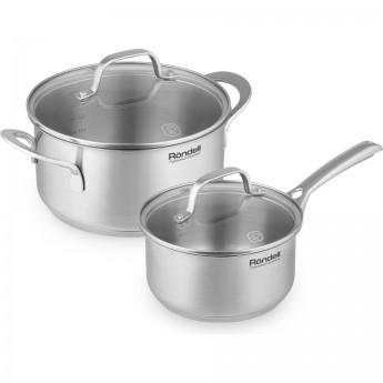 Набор посуды 4 предмета RONDELL ASSET: кастрюля с крышкой 20 см 2,8 л, ковш с крышкой 16 см 1,4 л